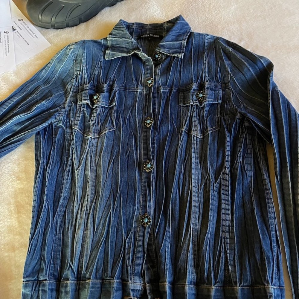 Tania Nardi Blouse with Turquoise Buttons